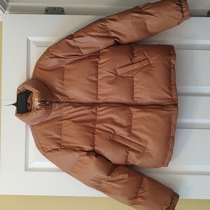 TCEC Faux Leather Puffer Coat